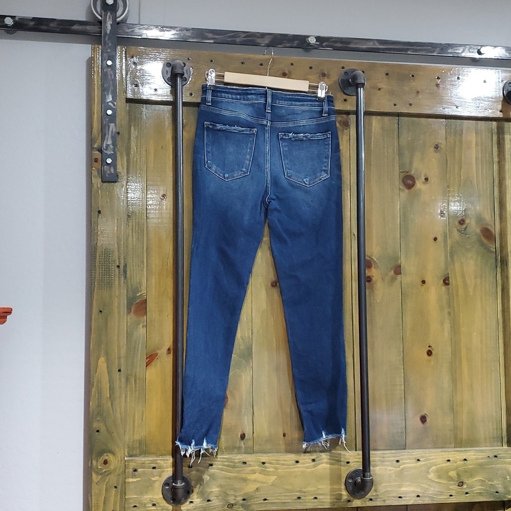 Flying Monkey Blue Denim Jeans Size 27 Stretch Frayed Hem - Picture 6 of 8